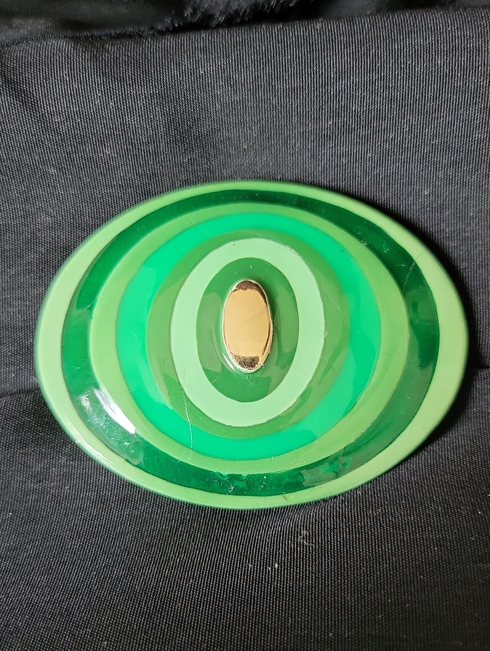 Vintage 70's Eisenberg Enameled Green Tones Broach Pin